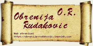 Obrenija Rudaković vizit kartica